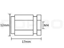 Letterfix Grand M4 filetage intérieur plaqué nickel